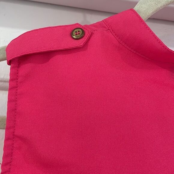 Sleeveless Button Blouse Hot Pink - Picture 3 of 7